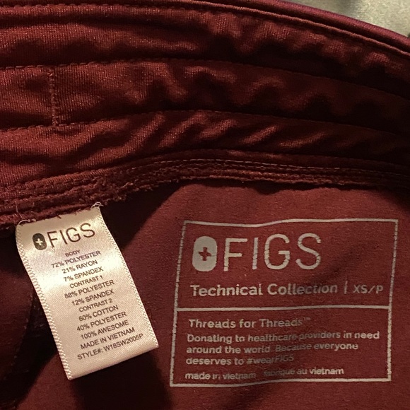 Figs Burgundy Jogger Pants - Picture 7 of 7